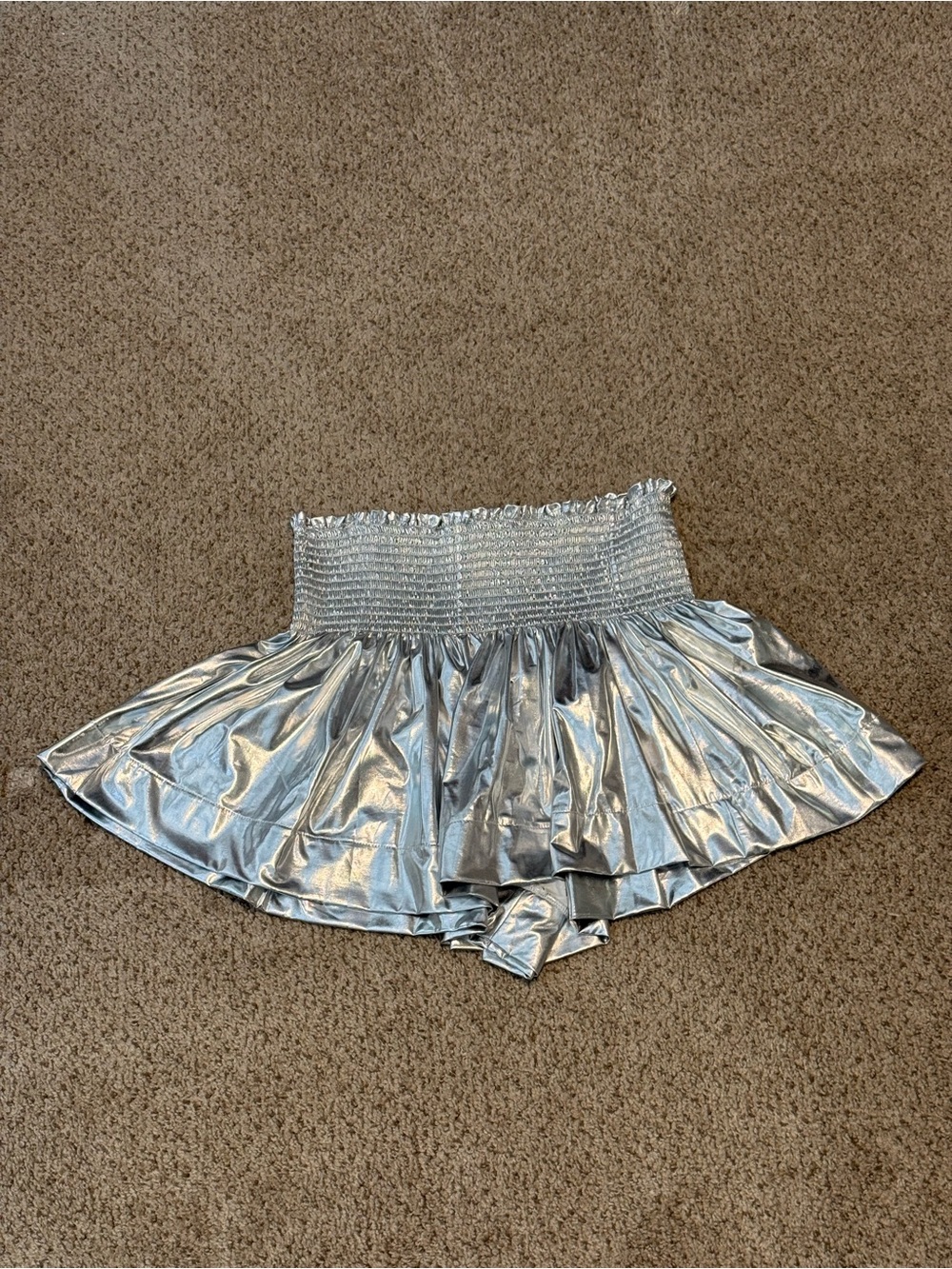 Metallic Silver Metallic Swing Shorts